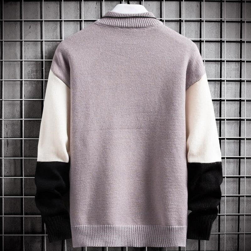 New Winter Cashmere Warm Sweater Men Turtleneck Mens Pullover Patchwork Slim Fit Sweaters Tops Knitted Men's Christmas Jumper