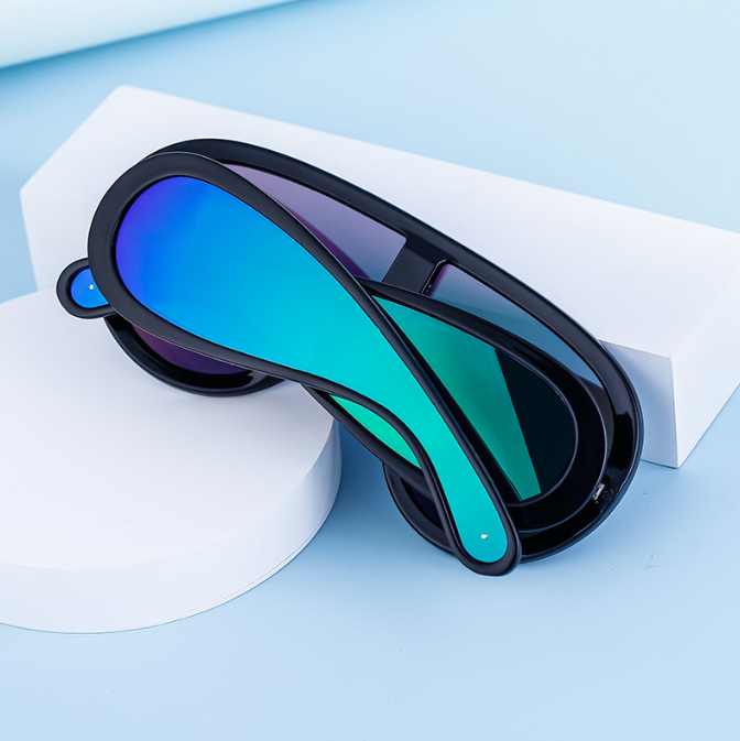 Fashion conjoined large frame sunglasses for women trendy sports cycling windproof sunglasses for men