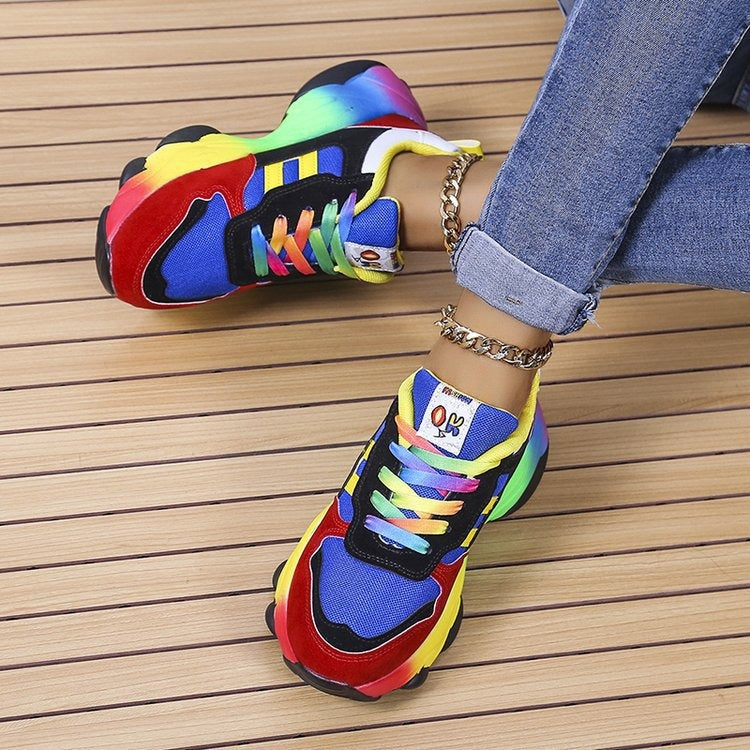 New Season Colorful Dads Shoes Hip Hop Street Sports Colored Casual Individualized Matsuke Rainbow Womens Shoes Large