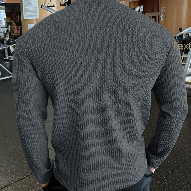 Fashion Knit Long Sleeve Top for Men  Autumn/Winter Casual Sweater