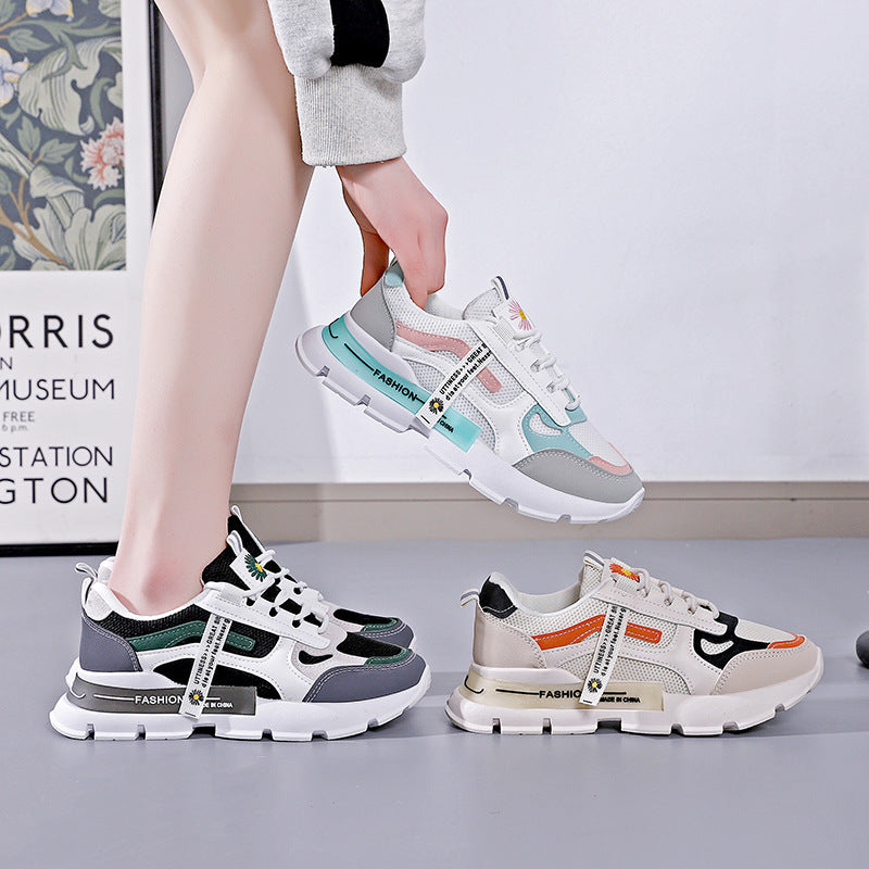 Korean version versatile student sports shoes for women's street photography, casual running shoes for women